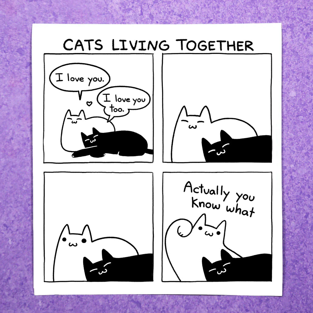 &quot;Cats Living Together&quot; Print