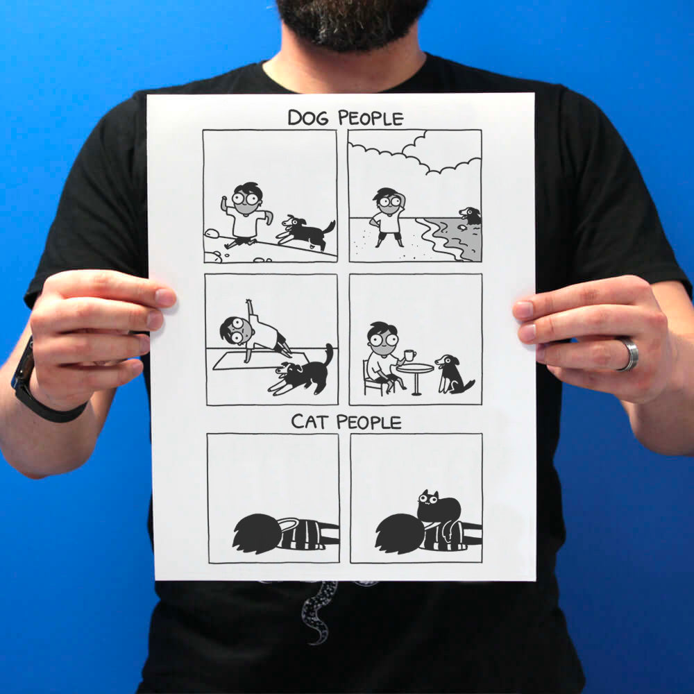 &quot;Dog People Cat People&quot; Print