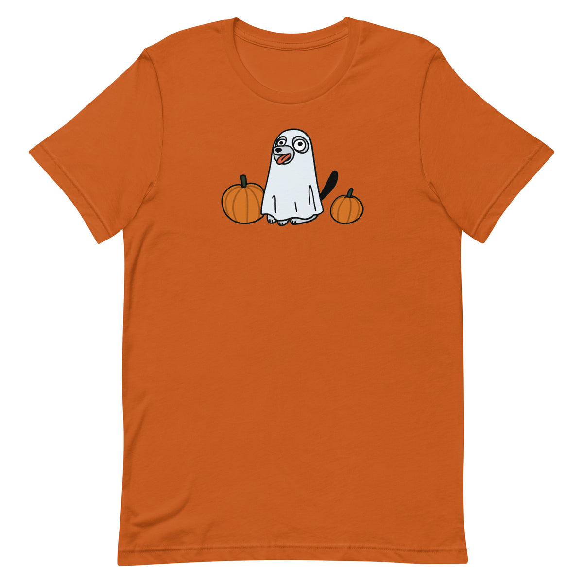 Sarah Scribbles Halloween Ghost Dog &amp; Pumpkin T-Shirt