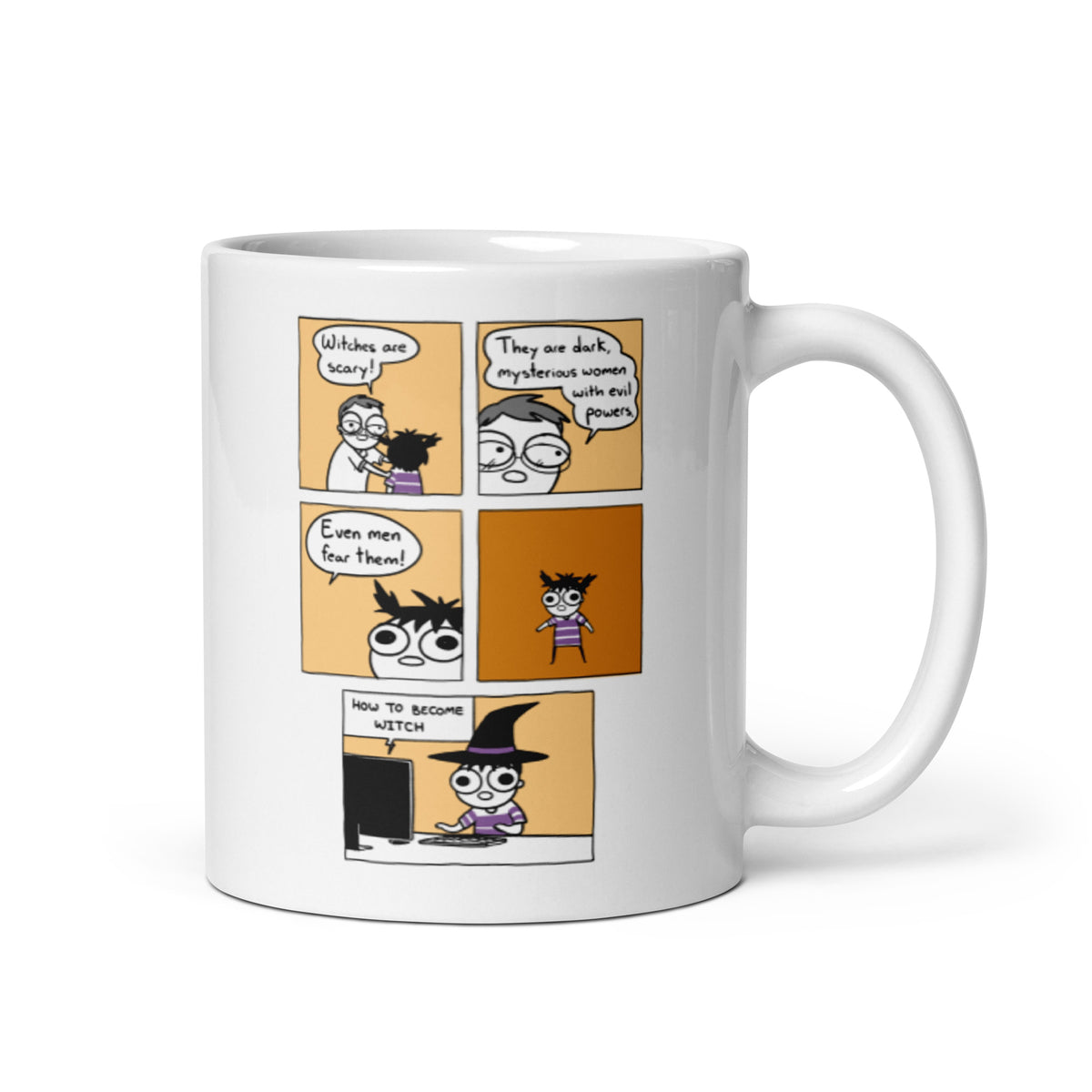 Witches are Scary White Glossy Mug